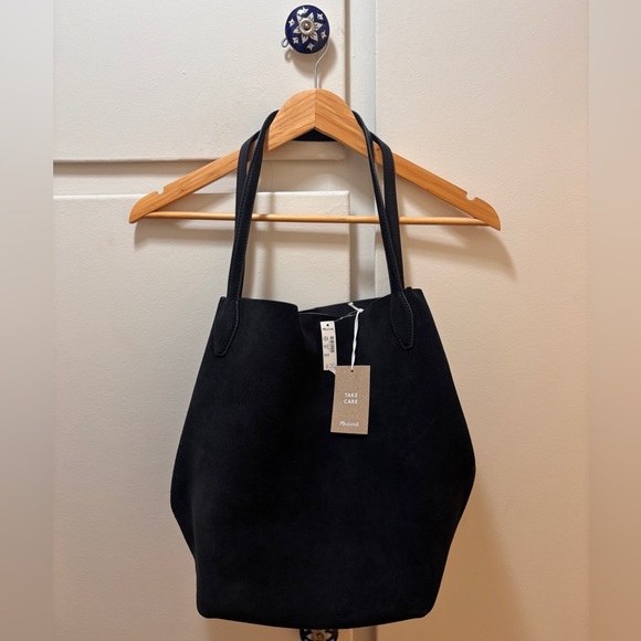 Madewell Dark Blue Suede-Texture Tote - Picture 4 of 8